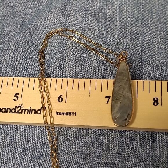 Elsie & Zoey gold Fashion genuine stone drop necklace - Picture 5 of 6